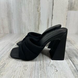 Open Edit Sheena Chunky Heels Slide Sandal Women's 4.5 Black